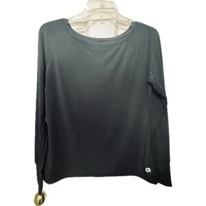 Women’s GAPFit Cropped Long Sleeve Tee in Black - Size Medium